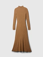 CashSoft Pleated Rib Maxi Sweater Dress