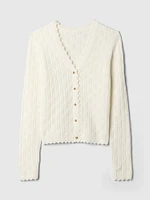CashSoft Pointelle Cardigan