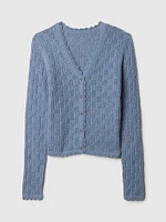 CashSoft Pointelle Cardigan