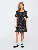 Kids Floral Puff Dress