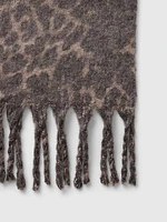 Leopard Fringe Scarf