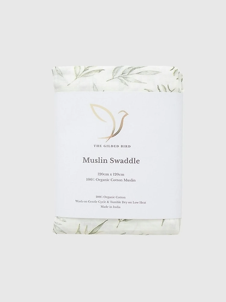 The Gilded Bird Spring Toile Organic Cotton Muslin Swaddle