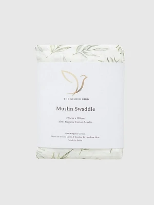 The Gilded Bird Spring Toile Organic Cotton Muslin Swaddle