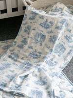 The Gilded Bird Spring Toile Organic Cotton Muslin Swaddle