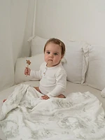 The Gilded Bird Spring Toile Organic Cotton Muslin Swaddle