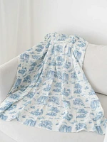 The Gilded Bird Spring Toile Organic Cotton Muslin Swaddle