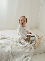 The Gilded Bird Spring Toile Organic Cotton Muslin Swaddle