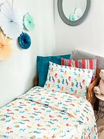 The Gilded Bird Colourful Animals Organic Cotton Toddler Duvet Cover and Pillow Case Set