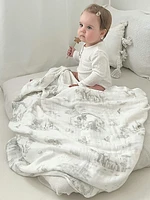 The Gilded Bird Spring Toile Bamboo Baby Blanket