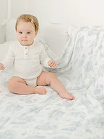 The Gilded Bird Spring Toile Bamboo Baby Blanket