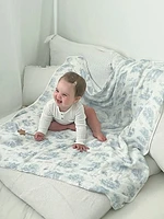 The Gilded Bird Safari Toile Bamboo Baby Blanket