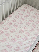 The Gilded Bird Safari Toile Fitted Crib Sheet