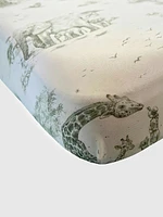 The Gilded Bird Safari Toile Fitted Crib Sheet