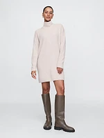 CashSoft Rib Turtleneck Mini Sweater Dress