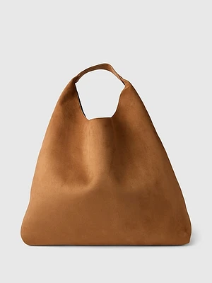 Vegan Suede Slouchy Tote Bag