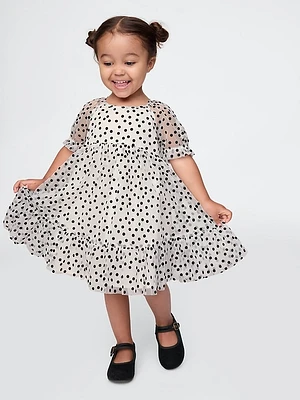 babyGap Puff Sleeve Polka Dot Tulle Dress