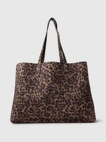 Leopard Vegan Suede Tote Bag