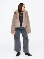 Kids Faux Fur Cropped Jacket