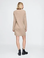 CashSoft Cable-Knit Mini Sweater Dress