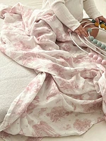 The Gilded Bird Spring Toile Organic Cotton Muslin Swaddle