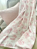 The Gilded Bird Spring Toile Organic Cotton Muslin Swaddle