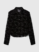 Cropped Velvet Shirt