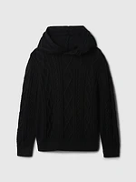 Kids Hooded Cable-Knit Sweater