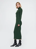 Turtleneck Rib Midi Sweater Dress