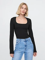 CloseKnit Jersey Square-Neck Top