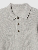 Kids CashSoft Rib Polo Sweater