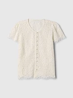 Lace Cap Sleeve Top