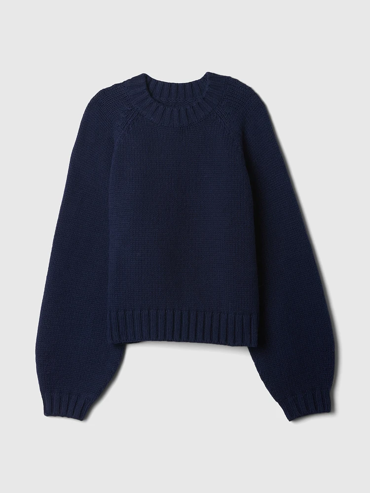 Relaxed Balloon-Sleeve Sweater