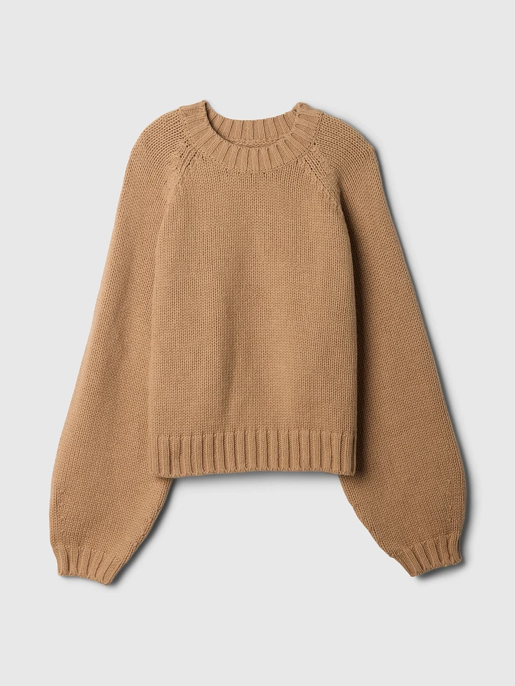 Relaxed Balloon-Sleeve Sweater