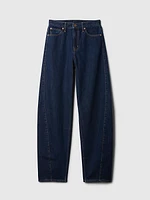 High Rise Crossover Barrel Jeans