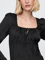 Satin Square-Neck Top
