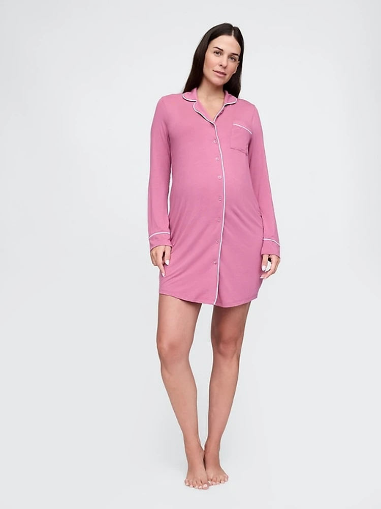 Maternity Modal PJ Shirtdress