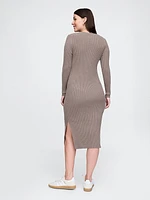 Maternity CashSoft Rib Henley Midi Sweater Dress