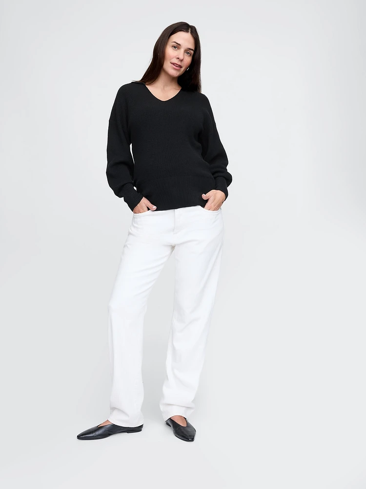 Maternity CashSoft Johnny-Collar Sweater