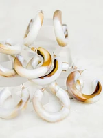 St. Armands Latte Chunky Lucite Hoop Earrings