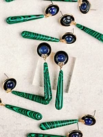 St. Armands Lapis and Malachite Drop Earrings