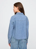 Kids Oversized Denim Shirt