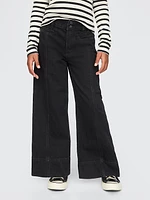 Kids High Rise Stride Wide-Leg Ankle Jeans