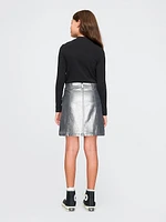 Kids Cargo Foil Denim Skirt