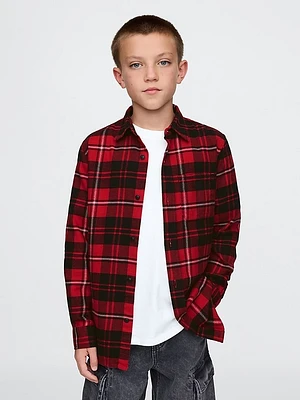 Kids Organic Cotton Flannel Shirt