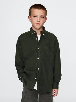 Kids Oversized Corduroy Western Shirt