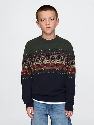 Kids CashSoft Fair Isle Sweater