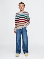 Kids CashSoft Striped Crewneck Sweater