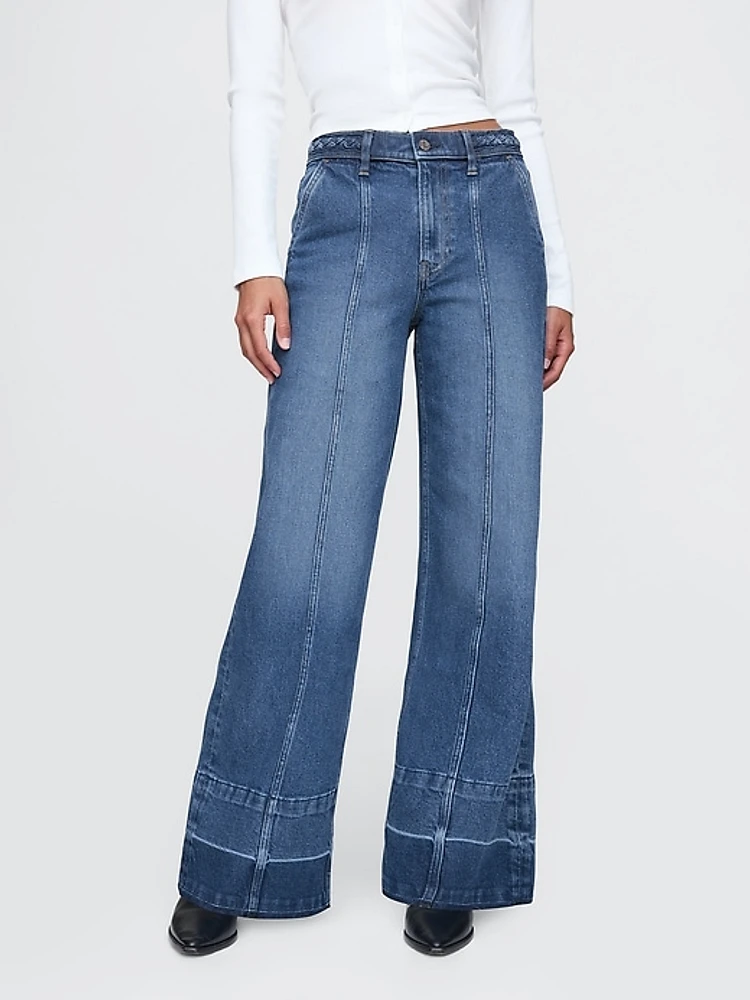 High Rise Stride Wide-Leg Jeans