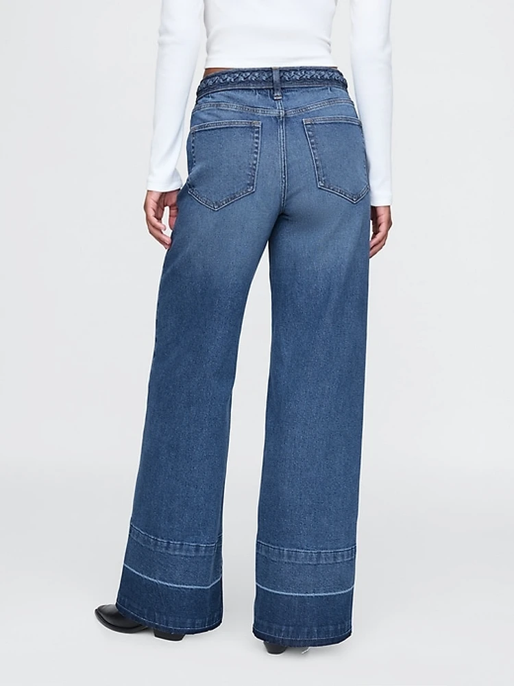 High Rise Stride Wide-Leg Jeans