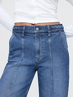 High Rise Stride Seamed Wide-Leg Jeans